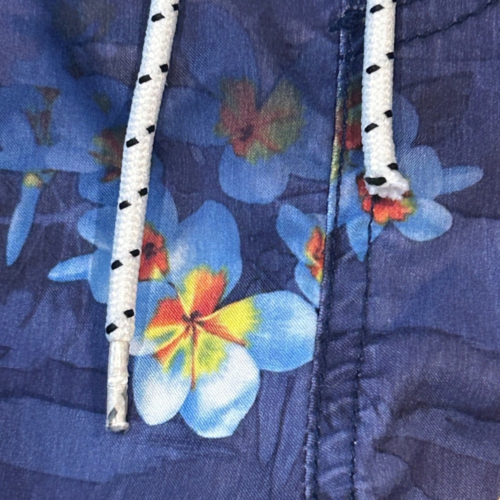 Neff Board Shorts Mens M Blue Floral Hibiscus Swim Trunks Drawstring Skate Surf - Picture 4 of 10